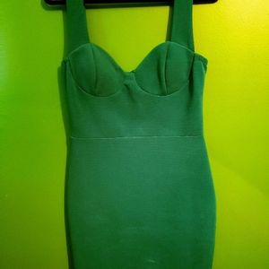 Sleek Vintage Jade Green Bodycon Dress